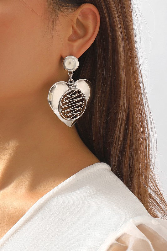 Hollow Heart Earrings