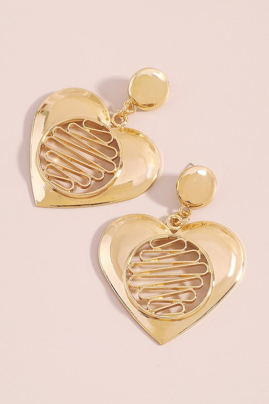 Hollow Heart Earrings