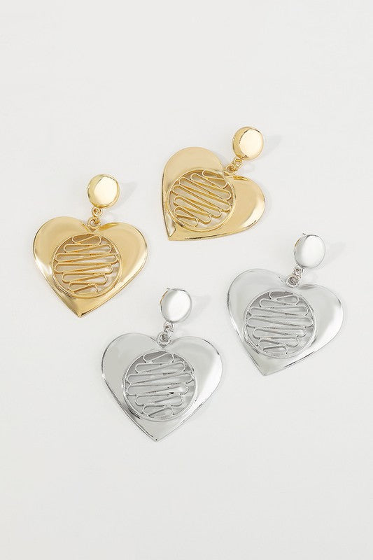 Hollow Heart Earrings